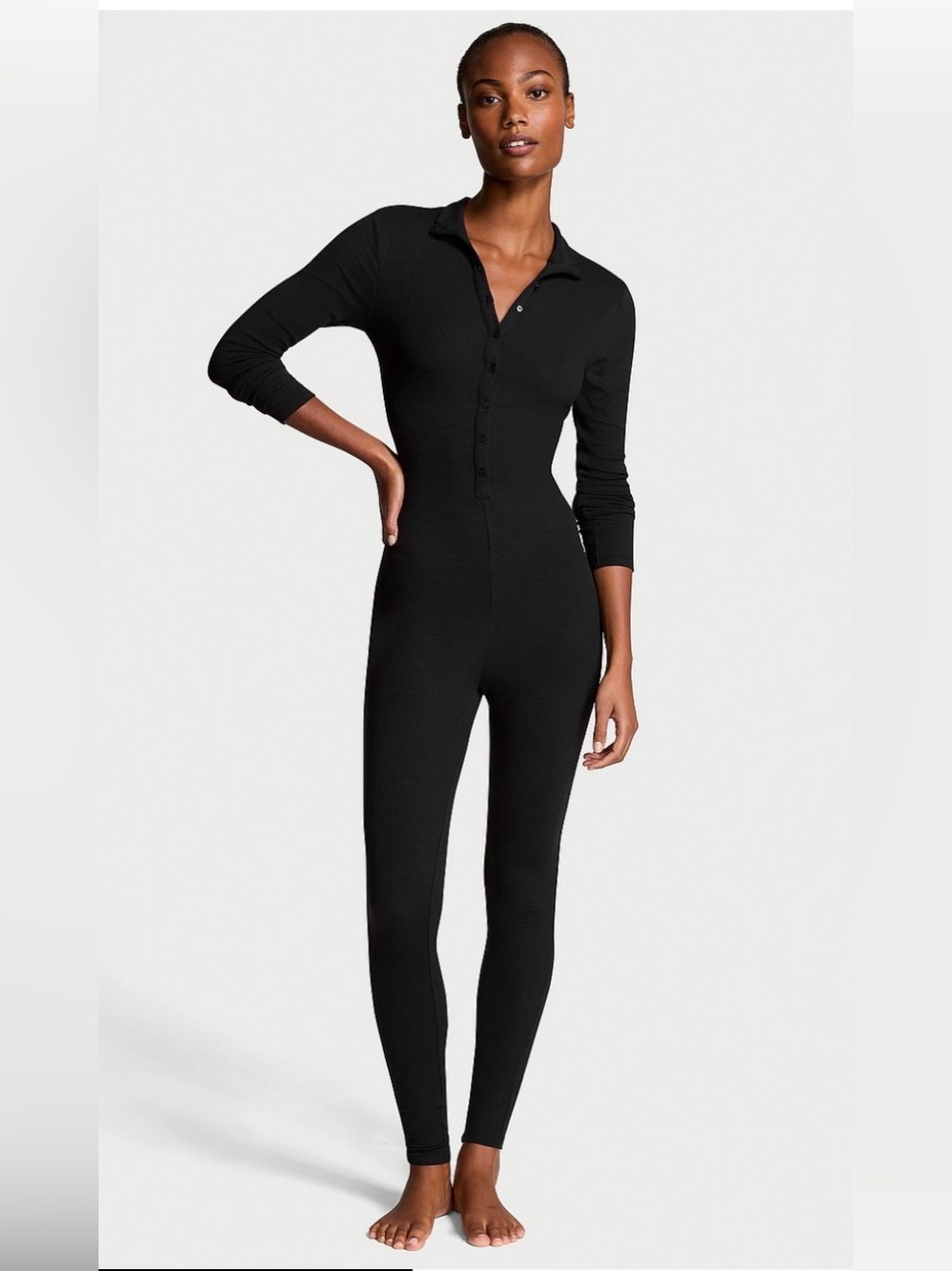 NWT Victoria Secret ribbed Modal Soft jumpsuit Bodysuit Size Large L